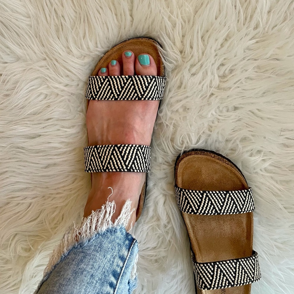 Aztec Tribal Woven Banded Footbed Sandals